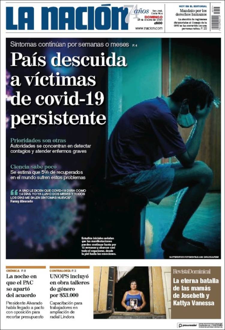Portada de La Nación - Costa Rica (Costa Rica)
