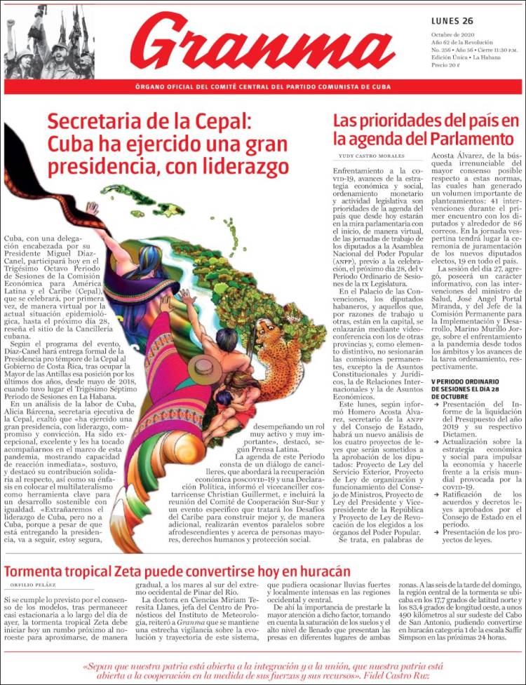 Portada de Granma (Cuba)