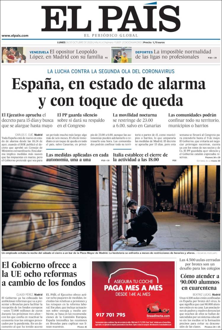 Portada de El País (Espa&ntilde;a)