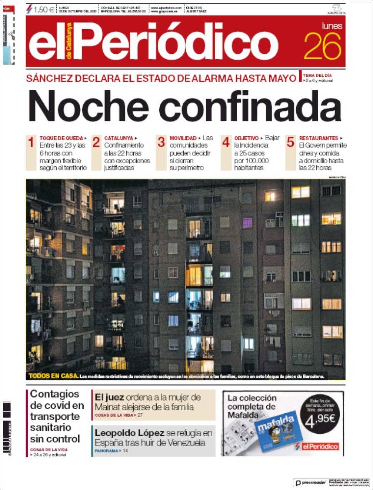 Portada de El Periódico (Espa&ntilde;a)