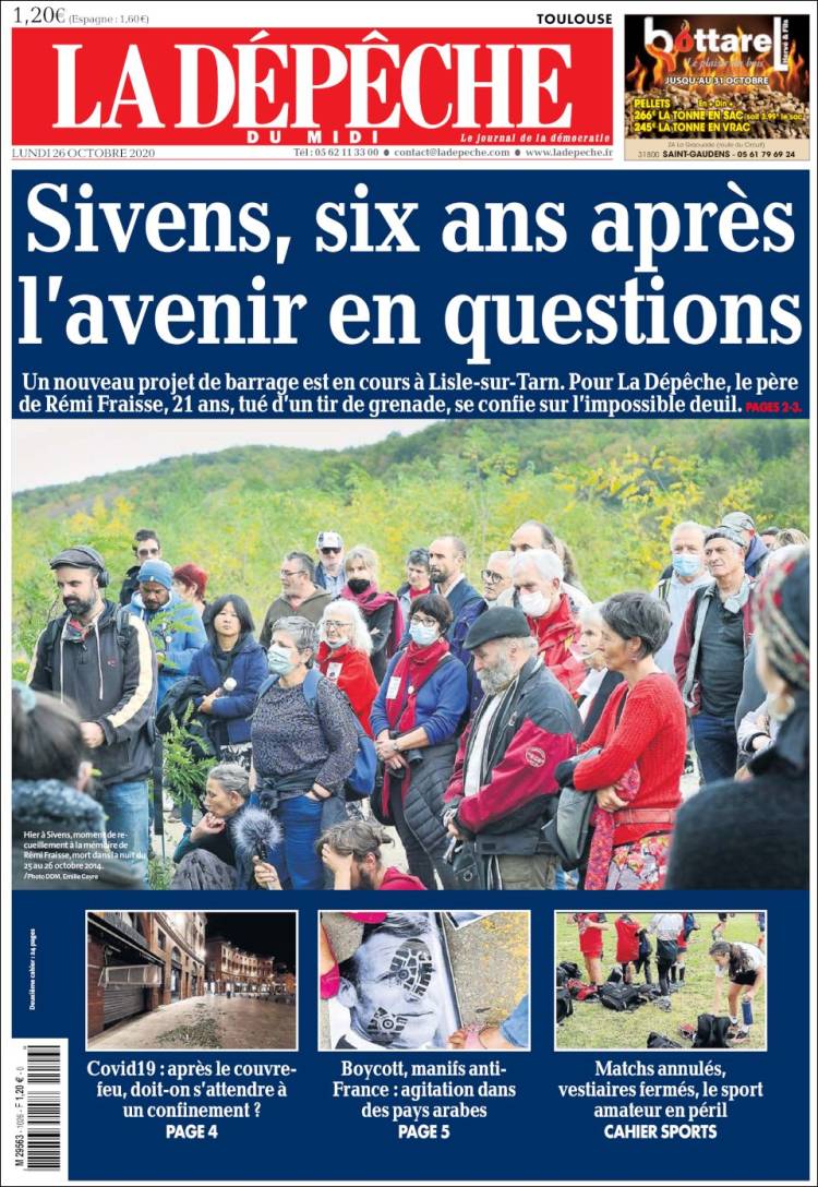Portada de La Dépêche du Midi (Francia)