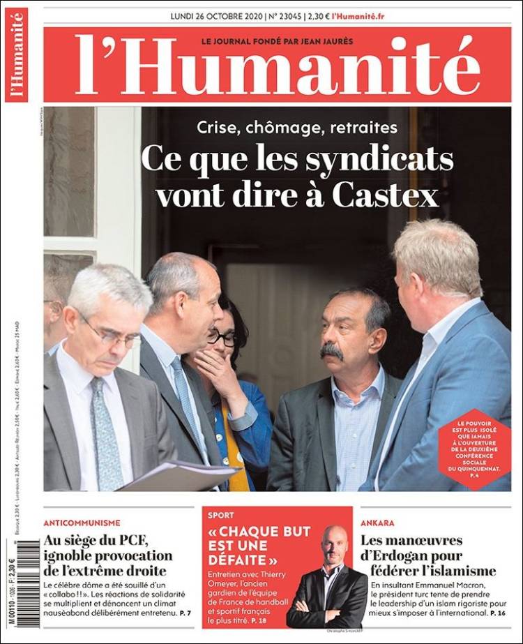 Portada de l'Humanite (Francia)