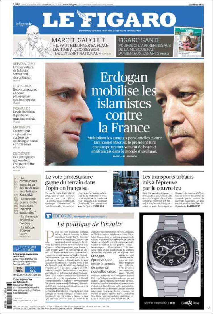 Portada de Le Figaro (Francia)