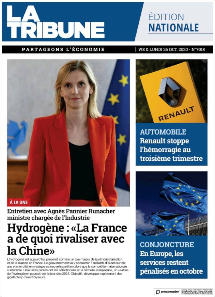 Portada de La Tribune (Francia)