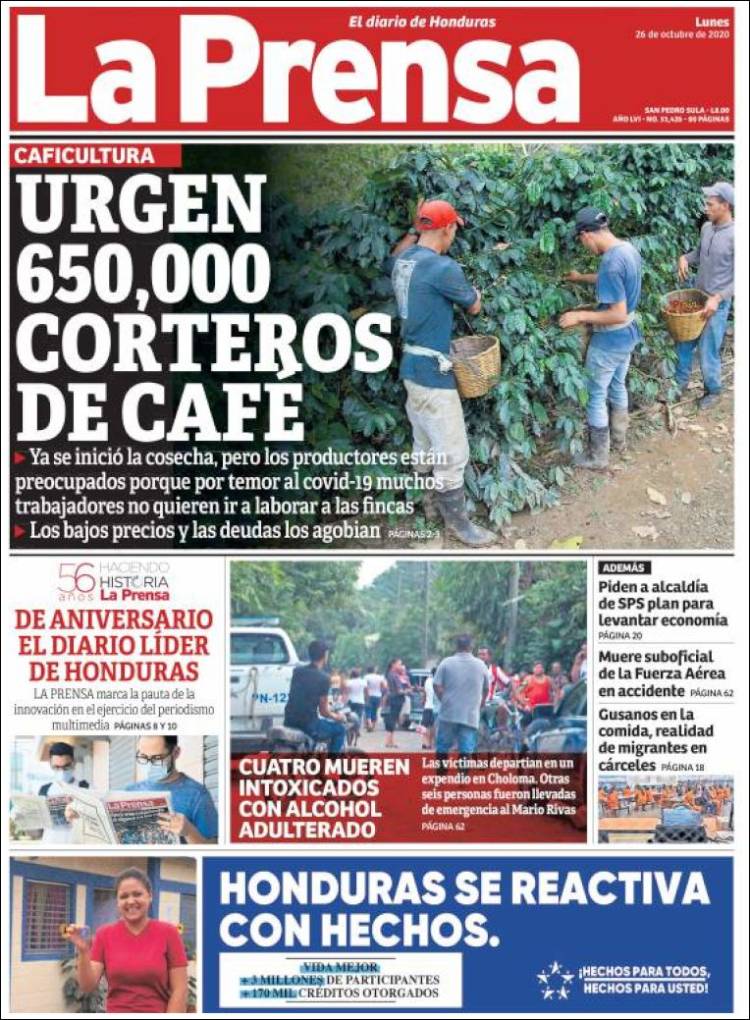 Portada de La Prensa (Honduras)