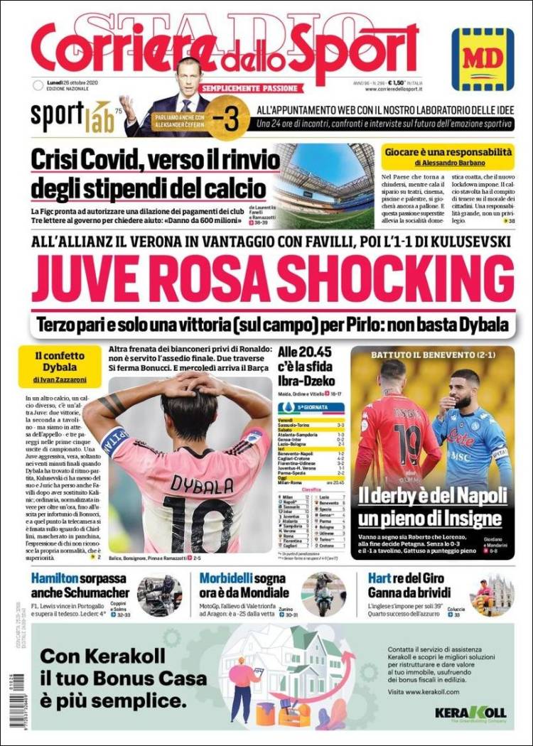 Portada de Corriere dello Sport (Italia)
