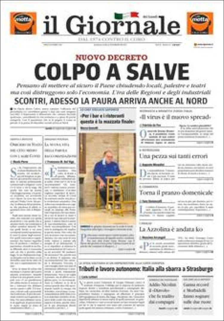 Portada de Il Messaggero (Italia)