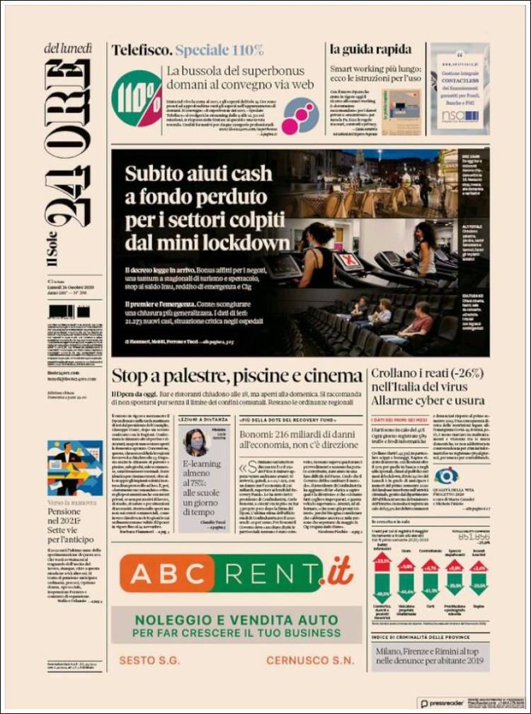 Portada de Il Sole 24 ORE (Italia)