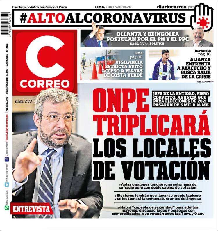 Portada de Diario Correo (Per&uacute;)