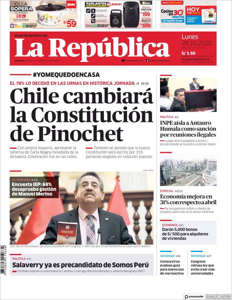 Portada de La Republica (Per&uacute;)