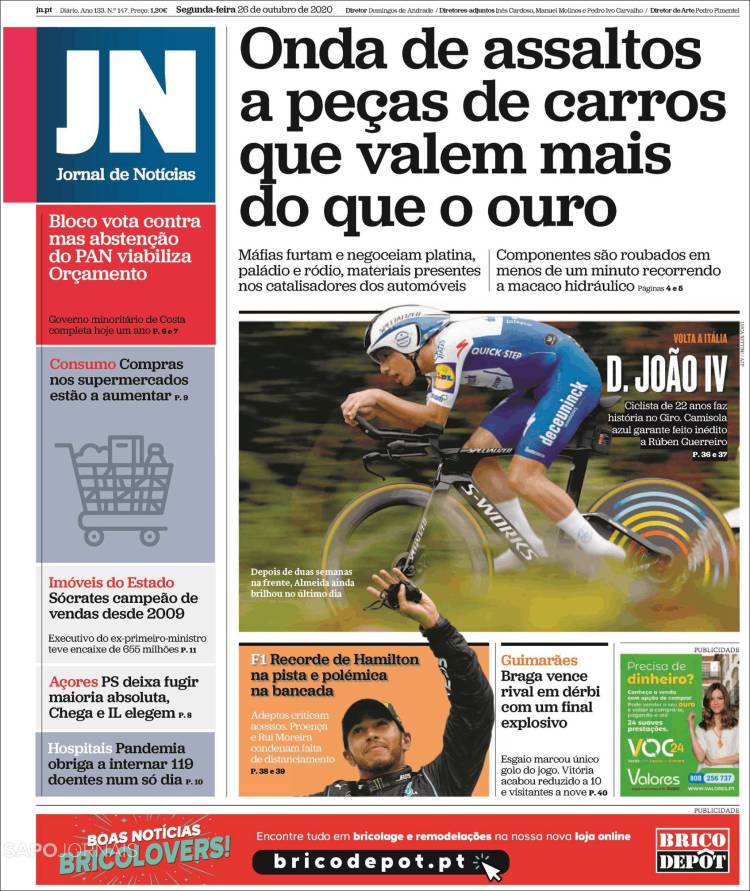 Portada de Jornal de Notícias (Portugal)