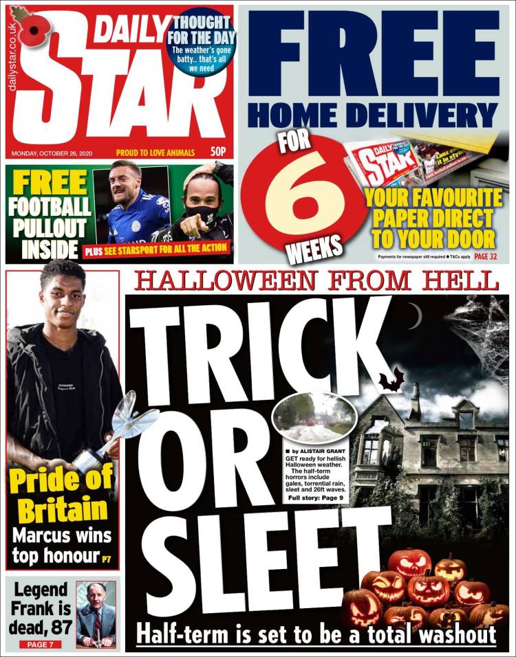 Portada de Daily Star (Reino Unido)