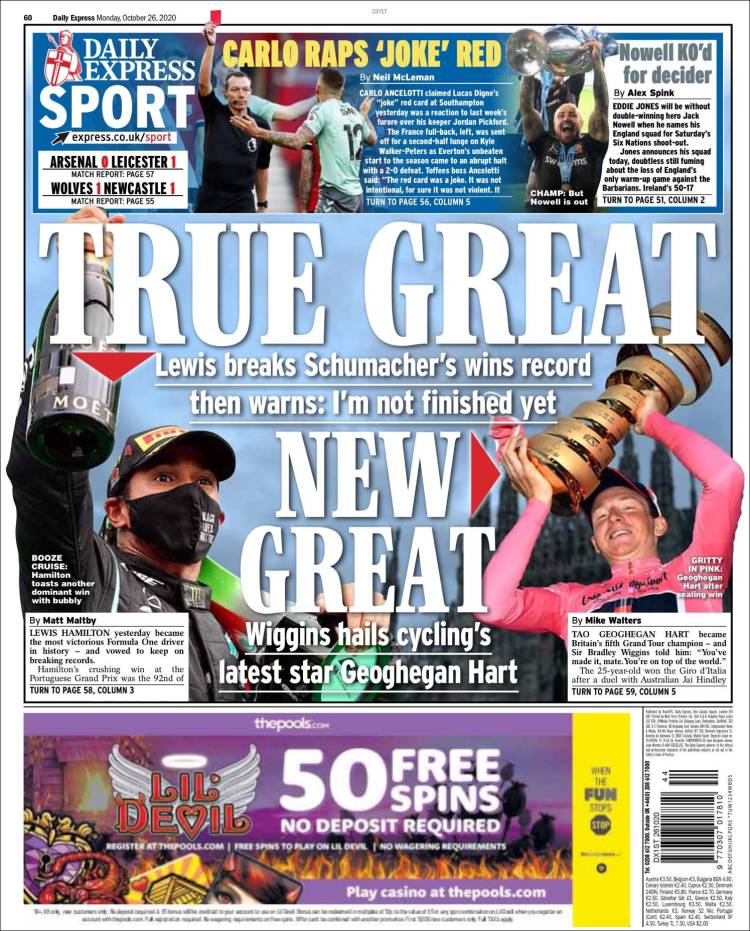 Portada de Express Sport (Reino Unido)