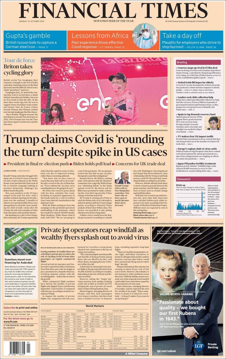 Portada de Financial Times (Reino Unido)