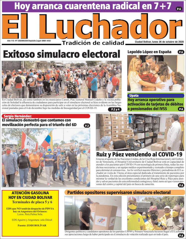 Portada de El Luchador (Venezuela)
