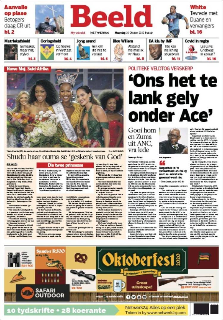 Portada de Beeld (Sud&aacute;frica)
