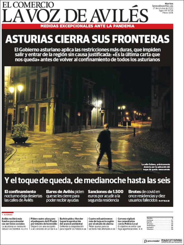 Portada de El Comercio - Avilés (Spain)