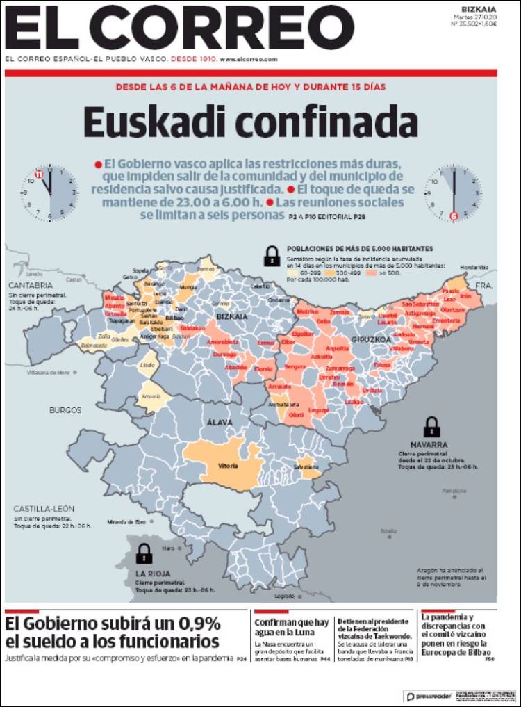 Portada de El Correo (Spain)