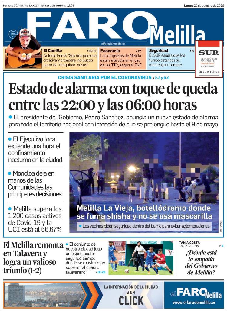 Portada de El Faro de Melilla (Spain)