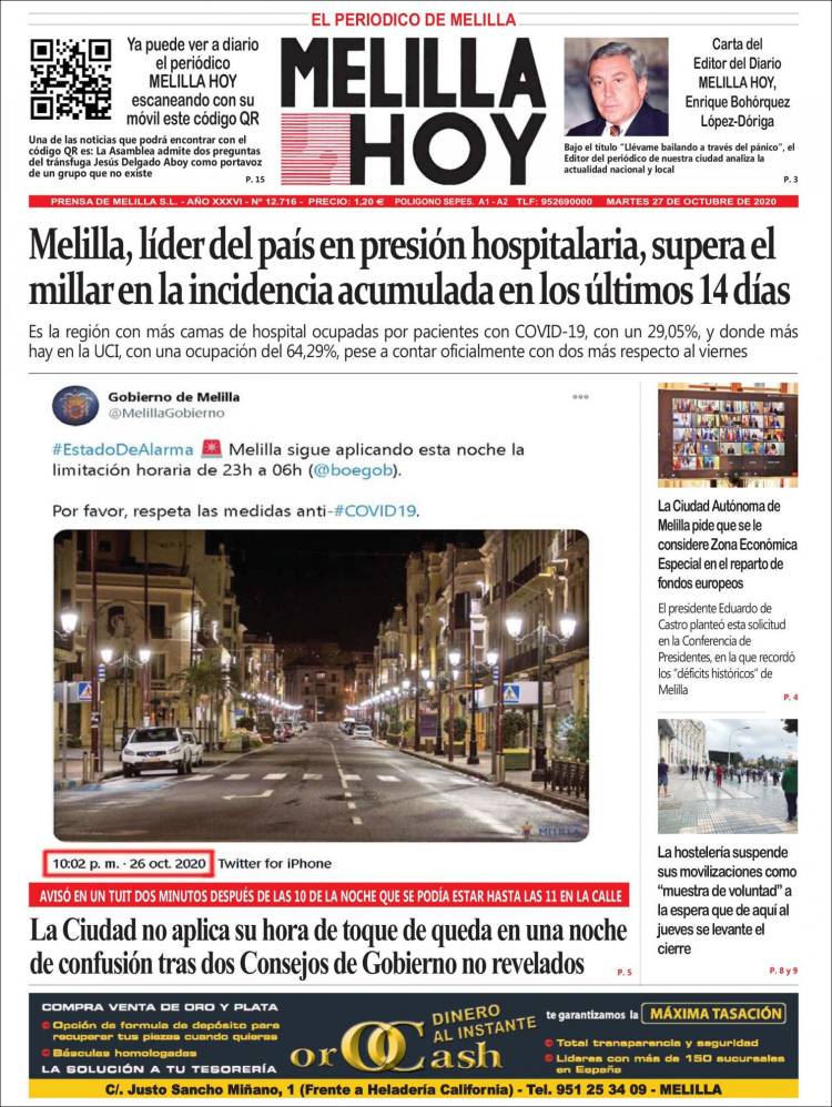 Portada de Melilla Hoy (Spain)