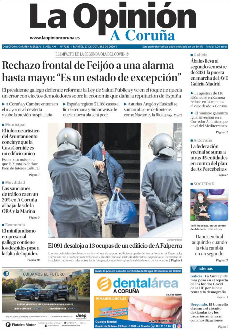 Portada de La Opinión de A Coruña (Spain)