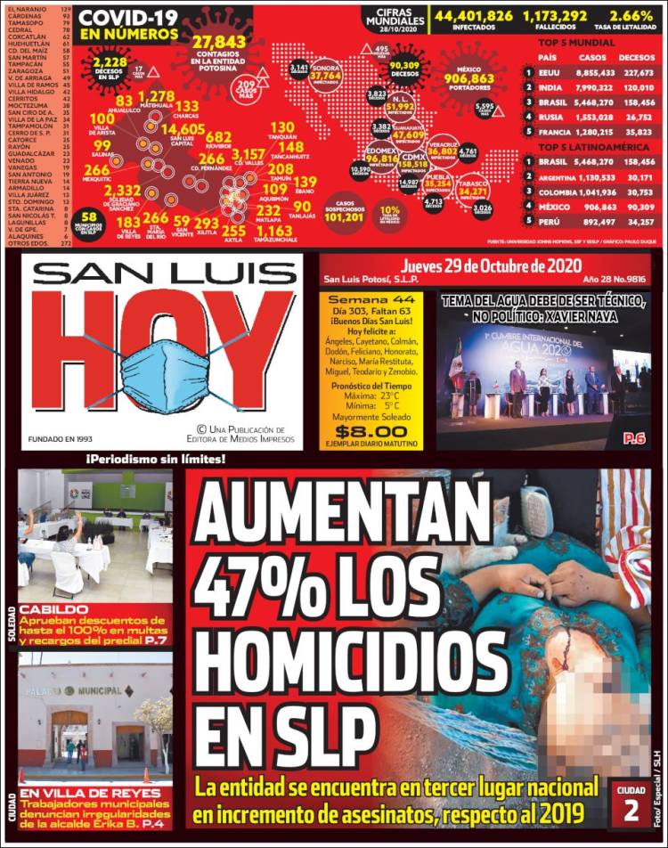 Portada de San Luis Hoy (México)