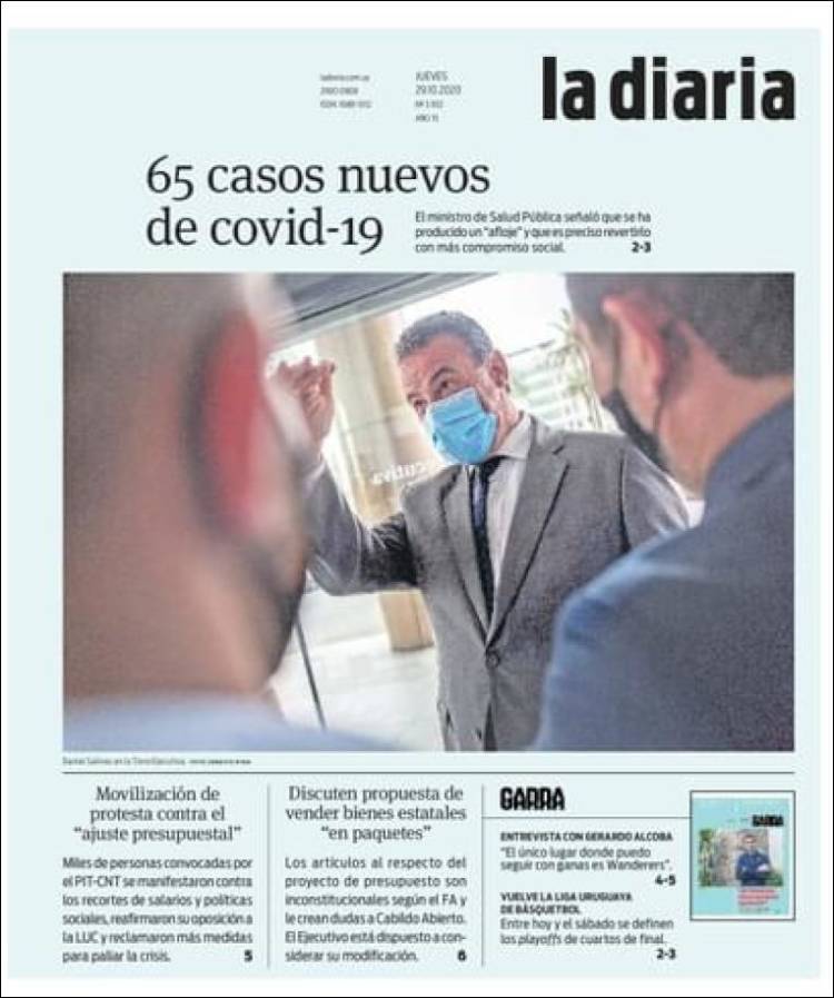 Portada de La Diaria (Uruguay)