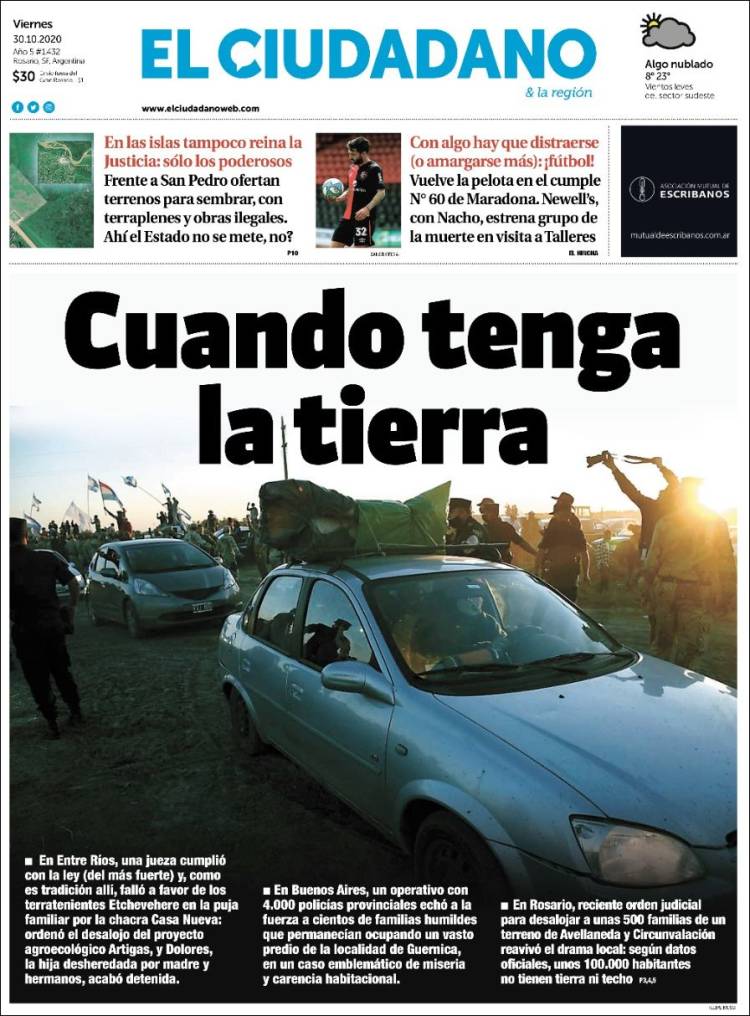 Portada de Diario El Ciudadano (Argentina)