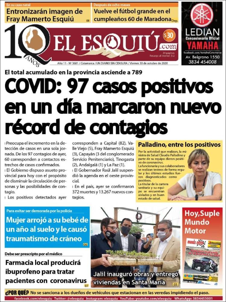 Portada de El Esquiu (Argentina)