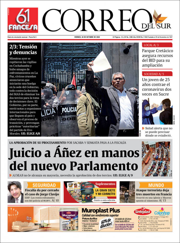 Portada de Correo Sur (Bolivia)