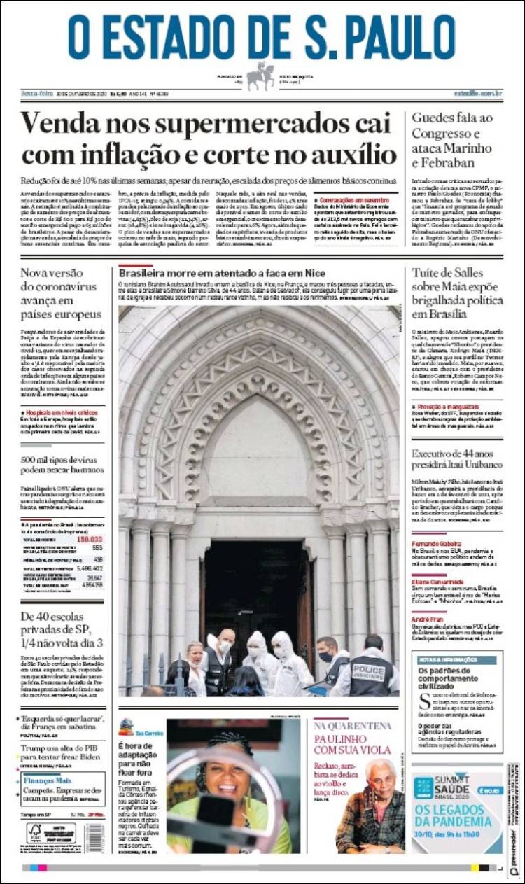 Portada de O Estado de São Paulo (Brasil)