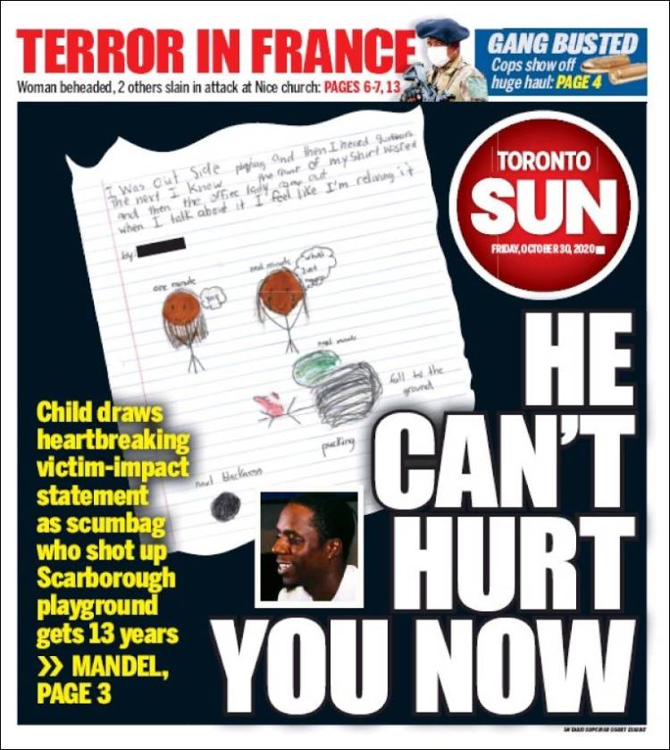 Portada de The Toronto Sun (Canadá)