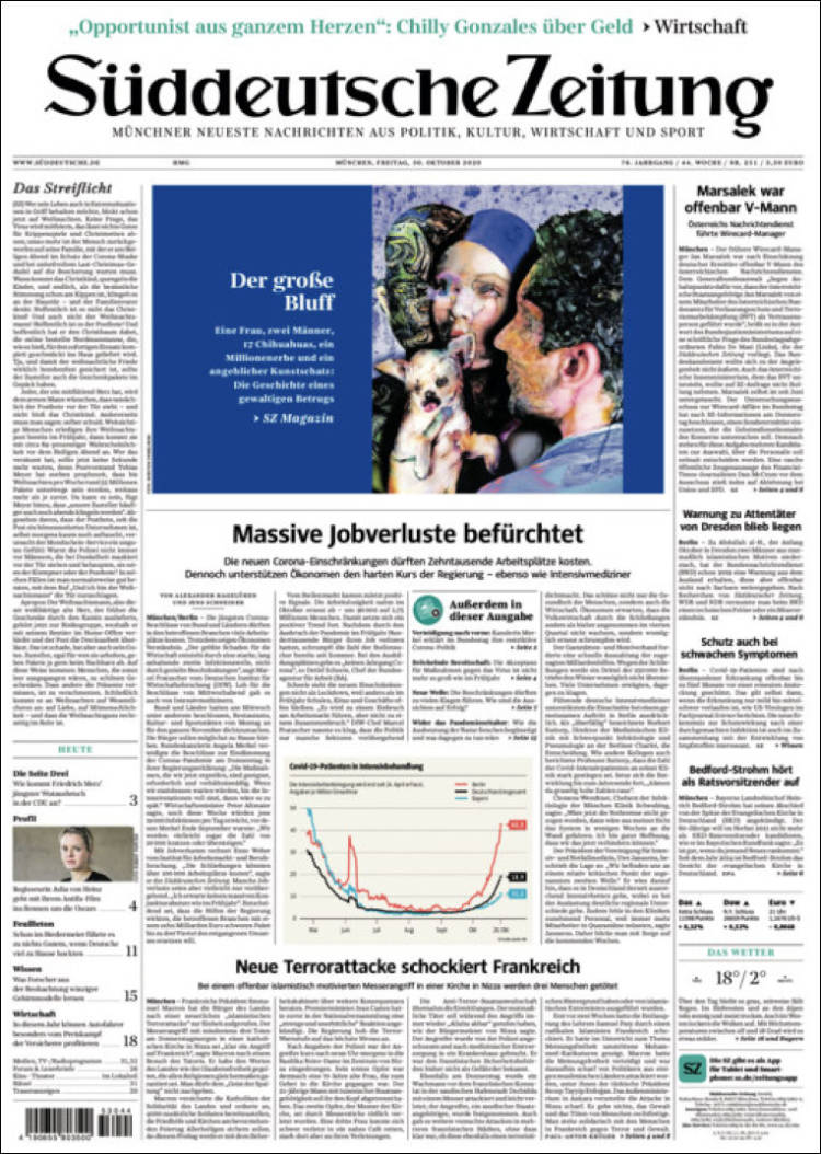 Portada de Sueddeutsche (Alemania)