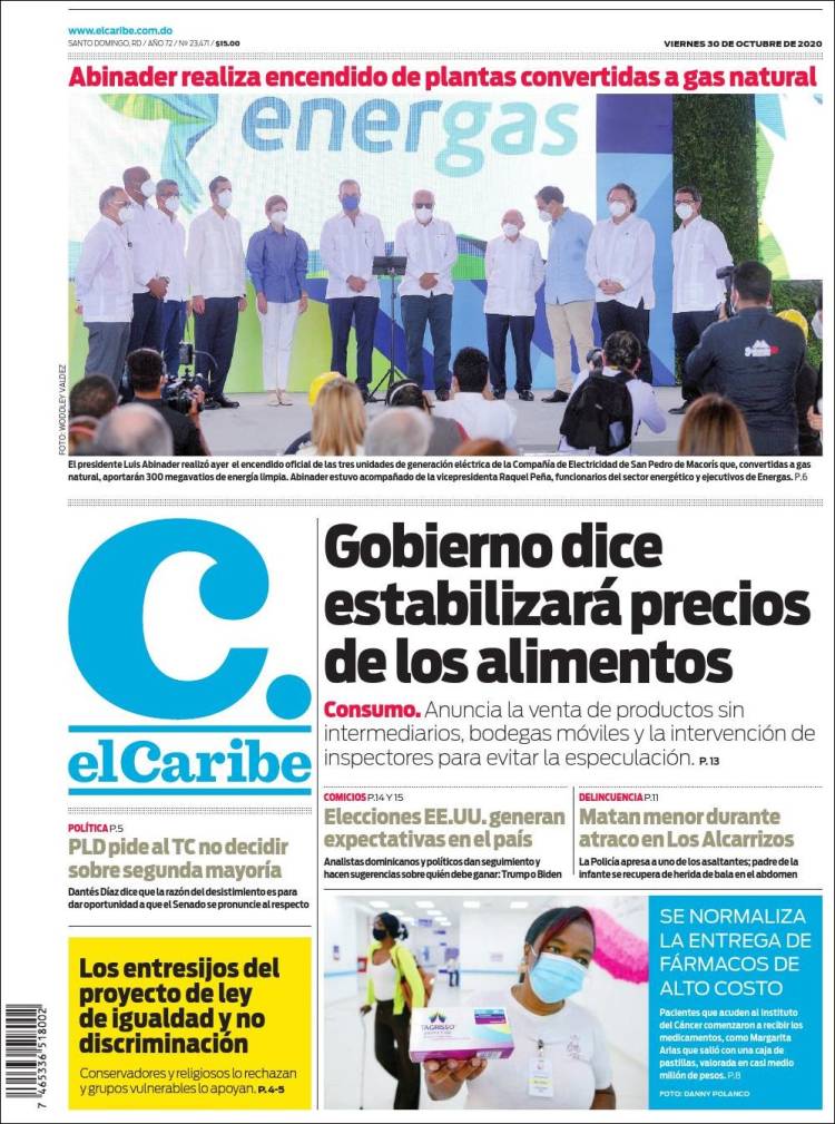 Portada de El Caribe (R. Dominicana)