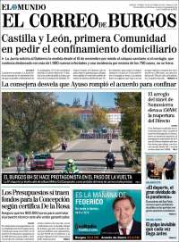 Portada de El Correo de Burgos (España)