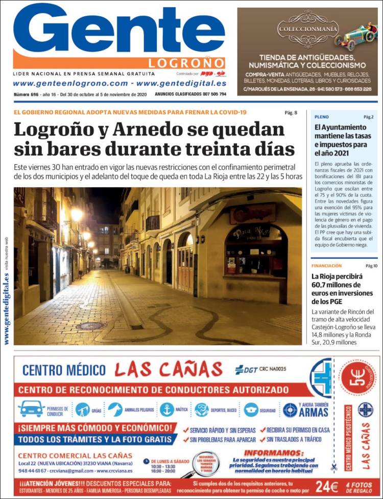 Portada de Gente en Logroño (España)