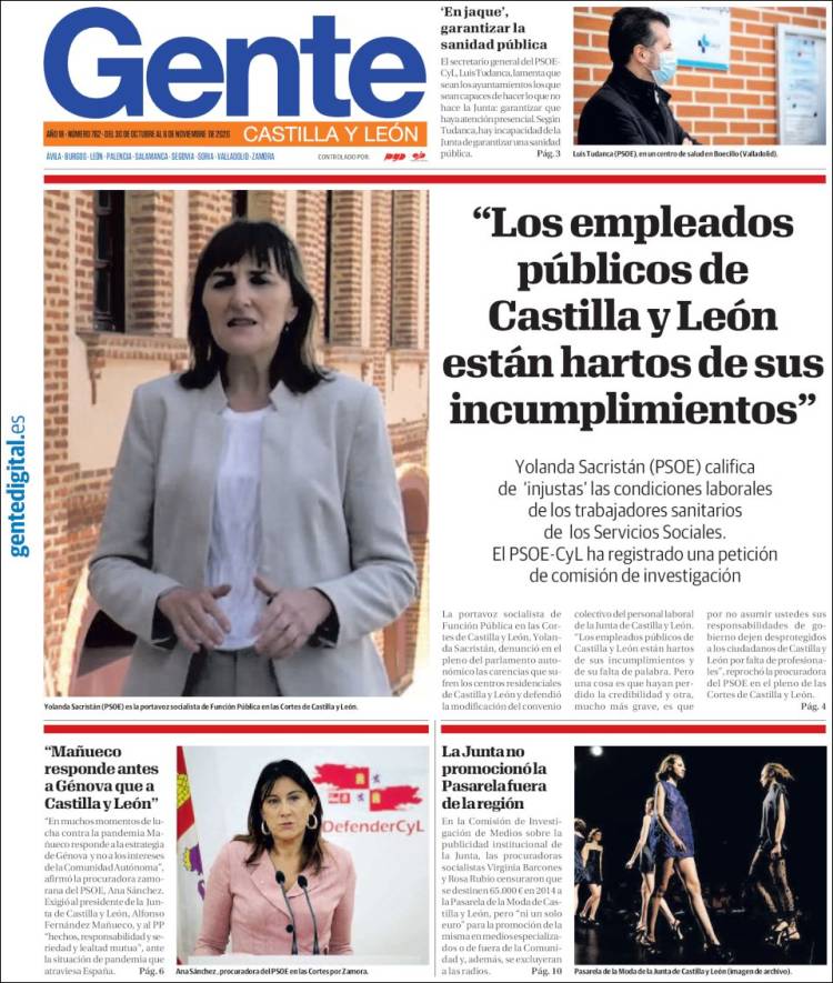 Portada de Gente en Palencia (España)