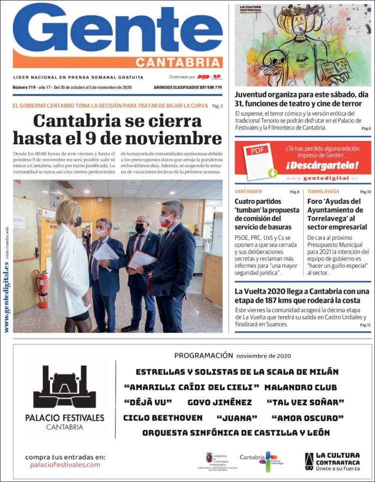 Portada de Gente en Santander (España)