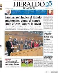 Portada de Heraldo de Aragón (España)