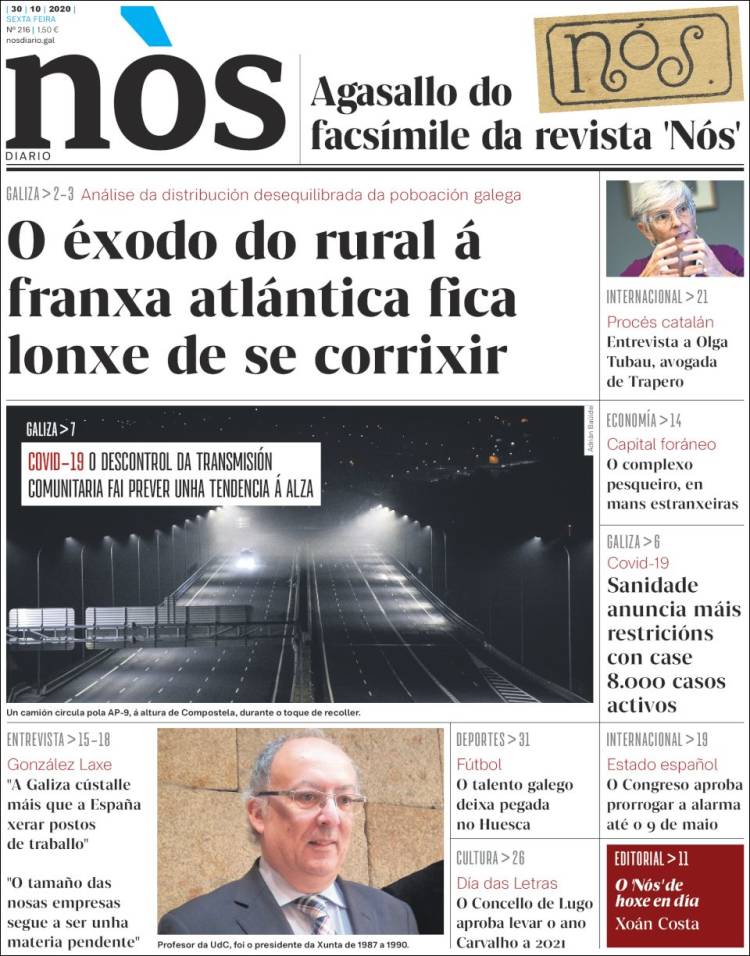 Portada de Nòs Diario (España)