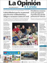 Portada de La Opinión de A Coruña (España)