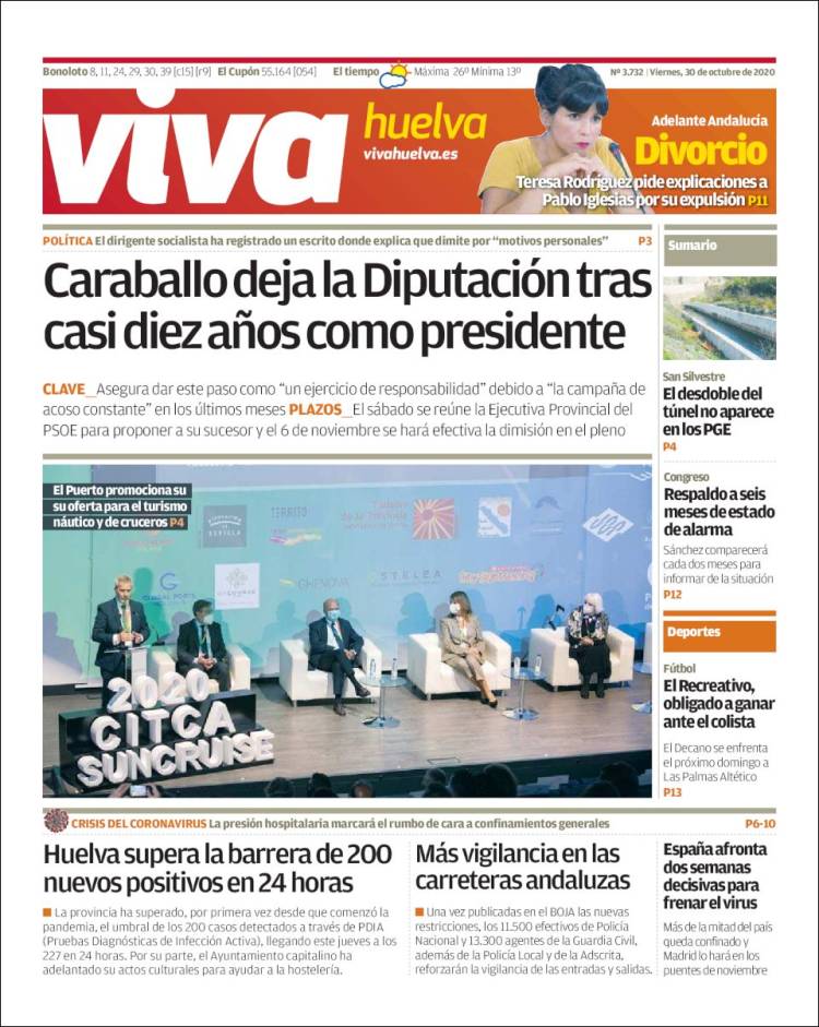 Portada de Viva Huelva (España)