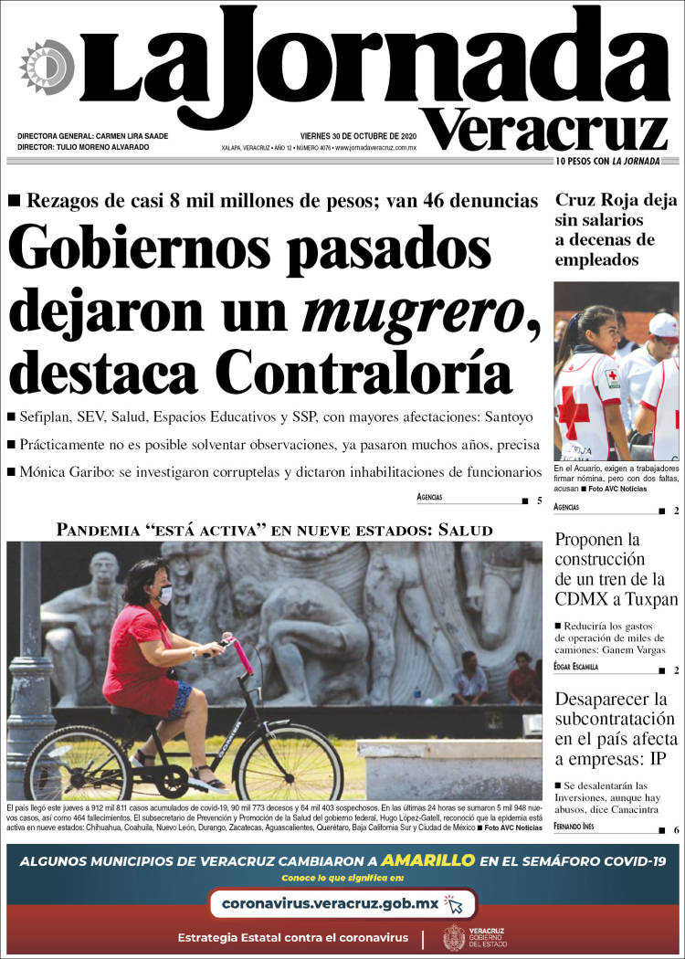 Portada de La Jornada Veracruz (M&eacute;xico)