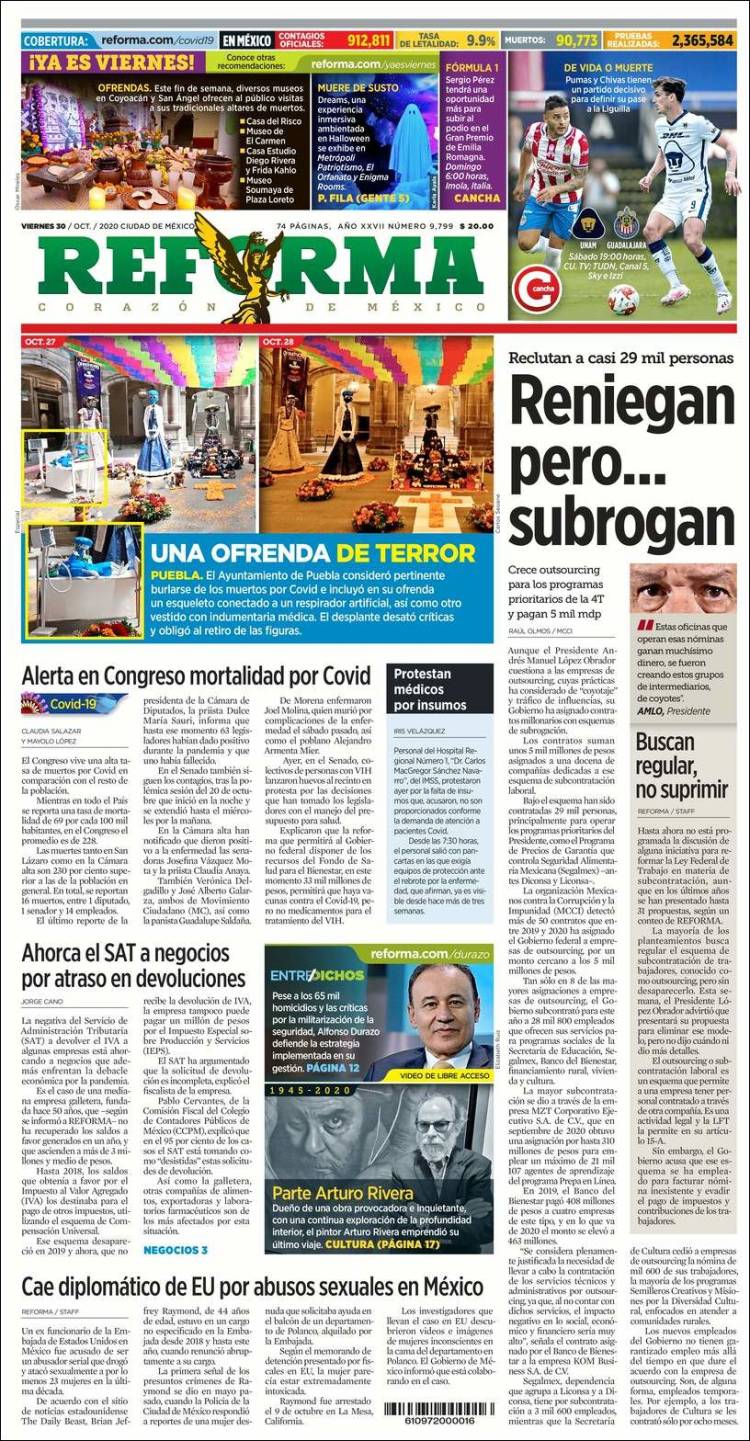 Portada de Reforma (M&eacute;xico)