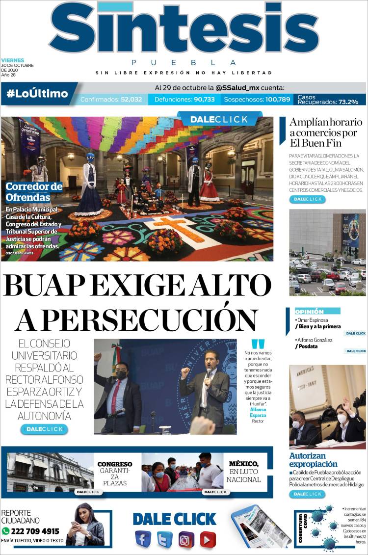 Portada de Síntesis - Puebla (M&eacute;xico)