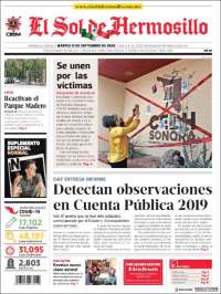 Portada de El Sol de Hermosillo (M&eacute;xico)