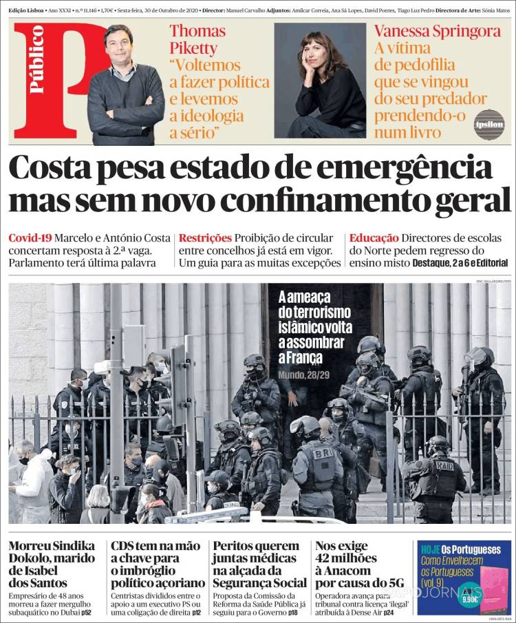 Portada de Público (Portugal)