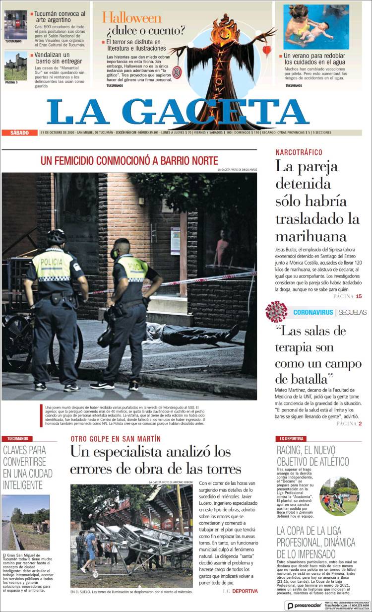 Portada de La Gaceta (Argentina)