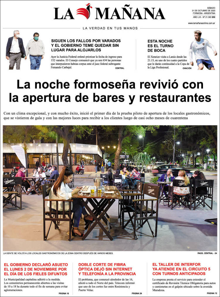 Portada de Diario La Mañana (Argentina)