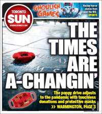 Portada de The Toronto Sun (Canadá)